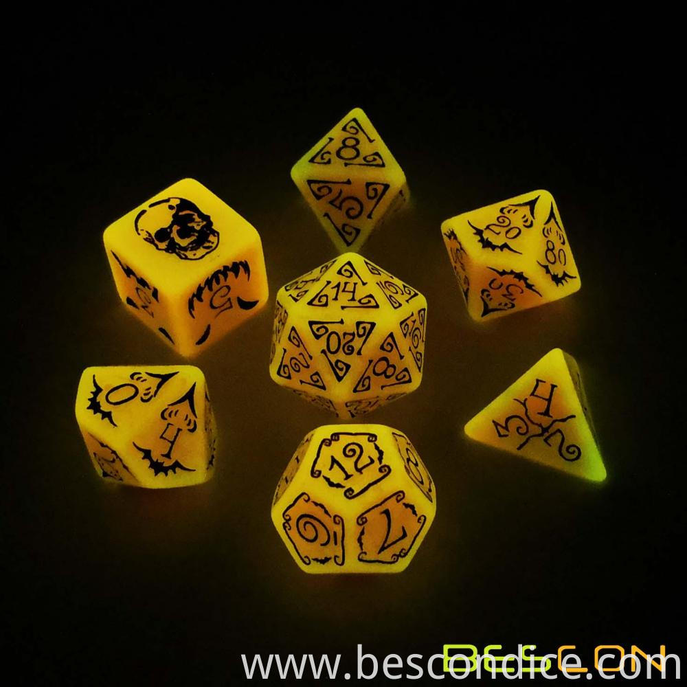 Luminous Halloween Rpg Dice Set Pumpkin Color 3